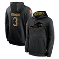 Johmsee B.Bills #3 Damar Hamlin Player Black Salute to Service Hoodies Stitched Jersey