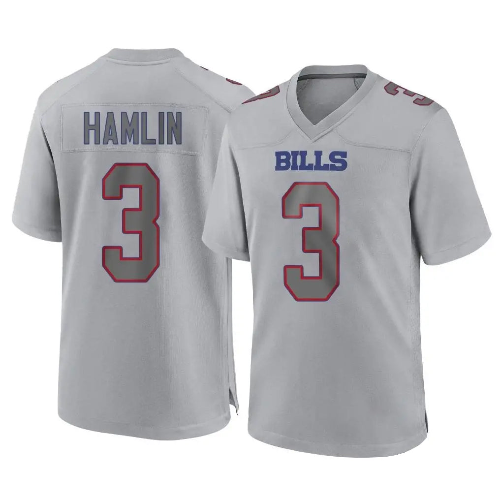 Johmsee B.Bills #3 Damar Hamlin Player Gray Home Game Stitched Jerseys