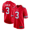 Johmsee B.Bills #3 Damar Hamlin Player Red Home Game Stitched Jerseys