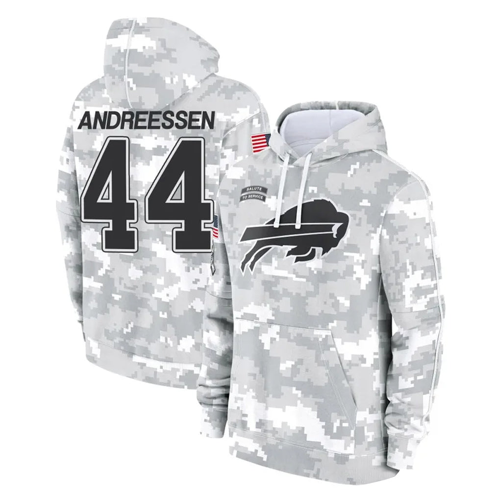 Johmsee B.Bills #44 Joe Andreessen Player Arctic Camo Salute to Service Hoodies Limited Stitched Jerseys