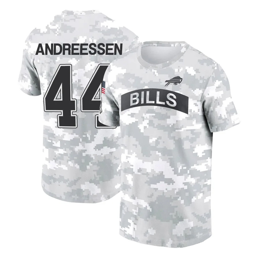 Johmsee B.Bills #44 Joe Andreessen Player Arctic Camo Salute to Service T-Shirt Hoodies Stitched Jerseys