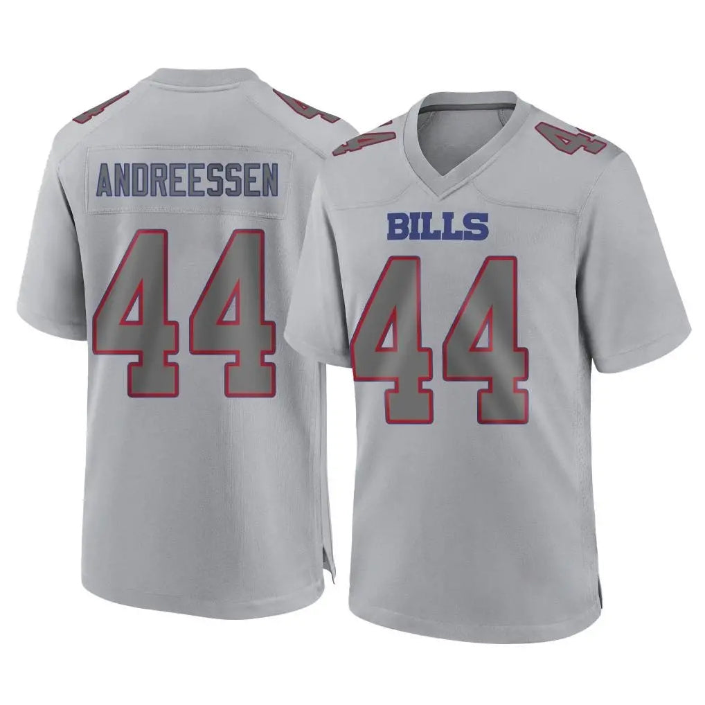 Johmsee B.Bills #44 Joe Andreessen Player Gray Fashion Home Game Stitched Jerseys