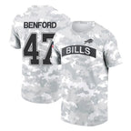 Johmsee B.Bills #47 Christian Benford Player Arctic Camo Salute to Service T-Shirt Hoodies Stitched Jerseys