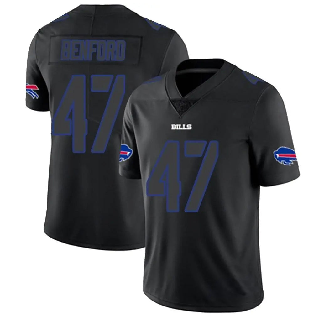 Johmsee B.Bills #47 Christian Benford Player Black Impact Limited Stitched Jerseys