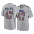 Johmsee B.Bills #47 Christian Benford Player Gray Fashion Home Game Stitched Jerseys