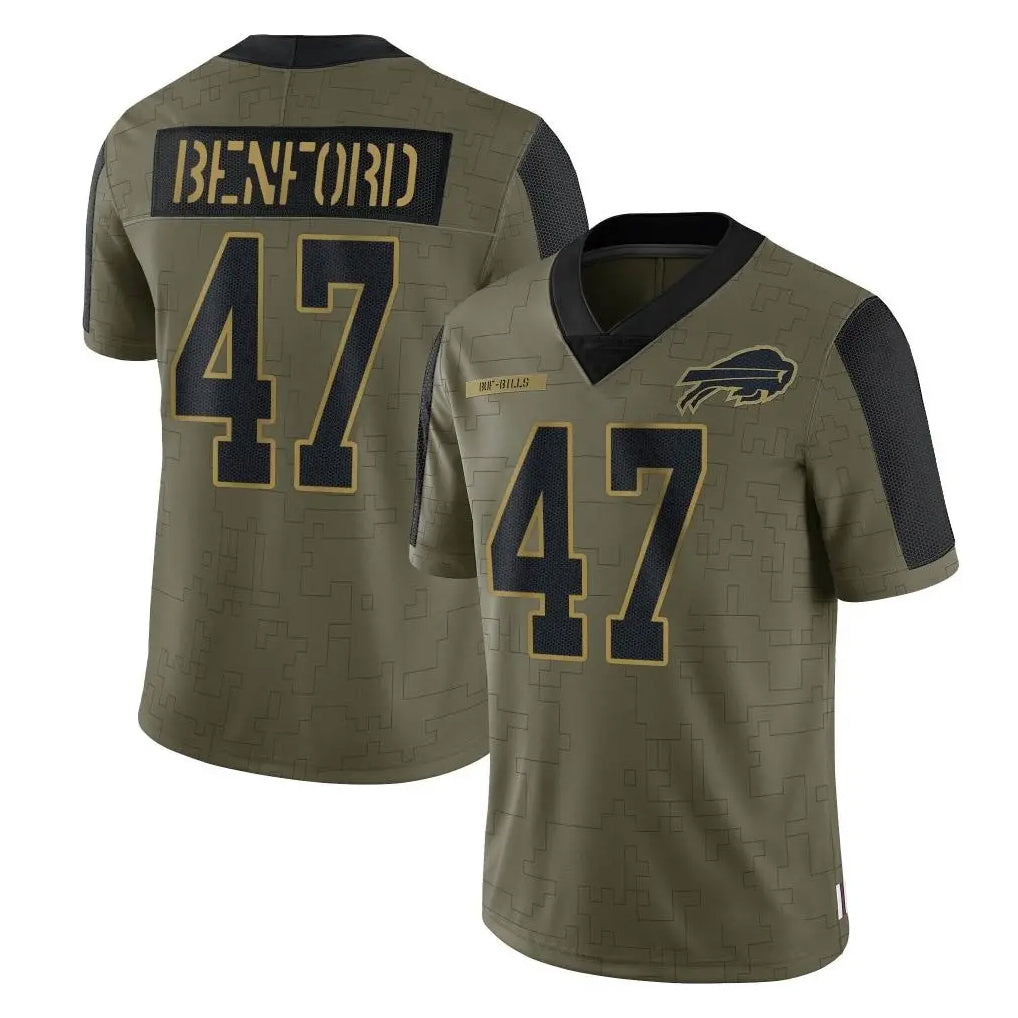 Johmsee B.Bills #47 Christian Benford Player Olive Salute To Service Limited Stitched Jerseys