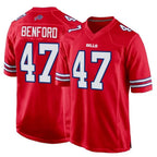 Johmsee B.Bills #47 Christian Benford Player Red Home Game Stitched Jerseys