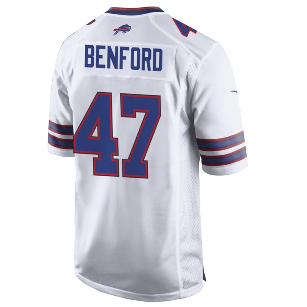 Johmsee B.Bills #47 Christian Benford Player White Home Game Stitched Jerseys