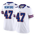 Johmsee B.Bills #47 Christian Benford Player White Vapor F.U.S.E. Limited Home Game Stitched Jerseys
