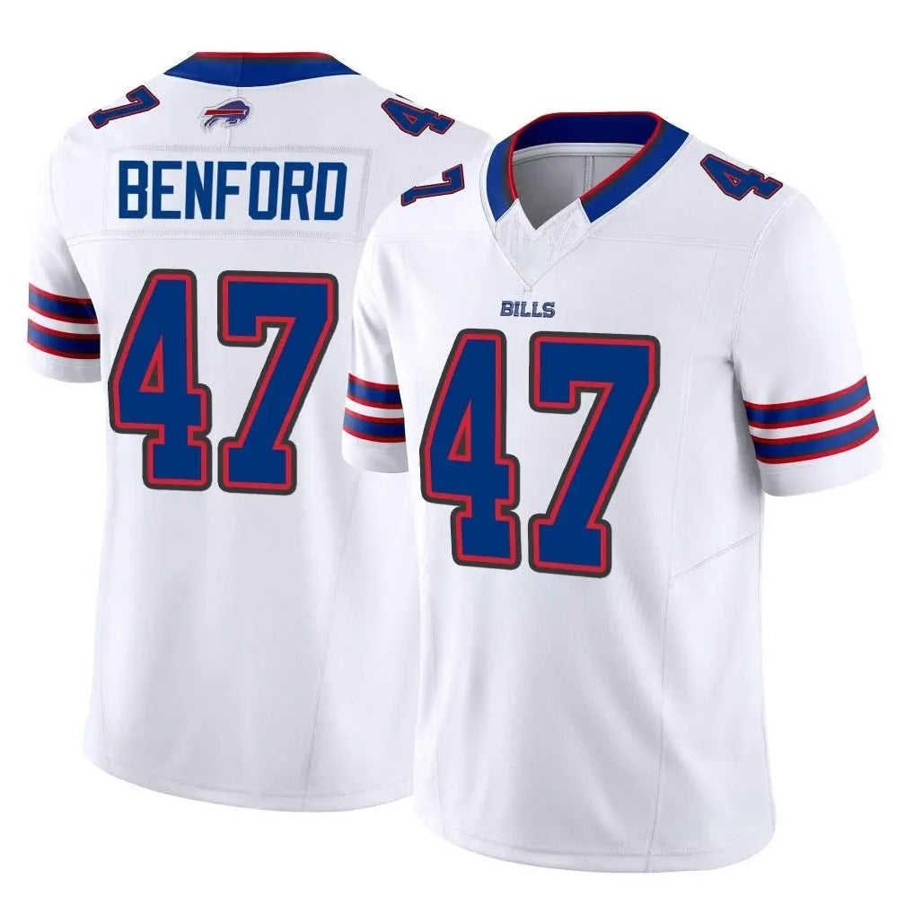 Johmsee B.Bills #47 Christian Benford Player White Vapor F.U.S.E. Limited Home Game Stitched Jerseys
