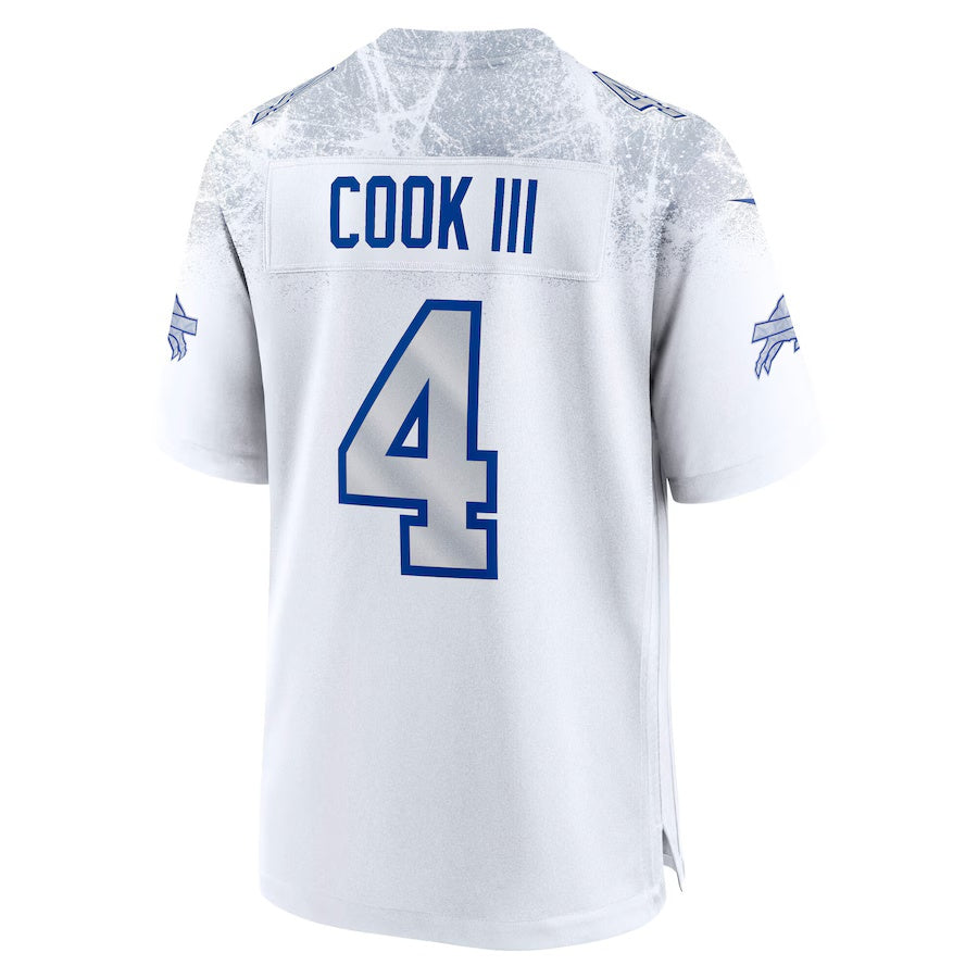 B.Bills #4 James Cook III 2025 Rivalries Collection Game Jersey  - White Football Stitched American Jersey