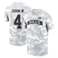 Johmsee B.Bills #4 James Cook III Player Arctic Camo Salute to Service T-Shirt Hoodies Stitched Jerseys