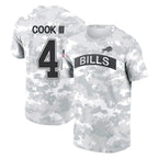 Johmsee B.Bills #4 James Cook III Player Arctic Camo Salute to Service T-Shirt Hoodies Stitched Jerseys