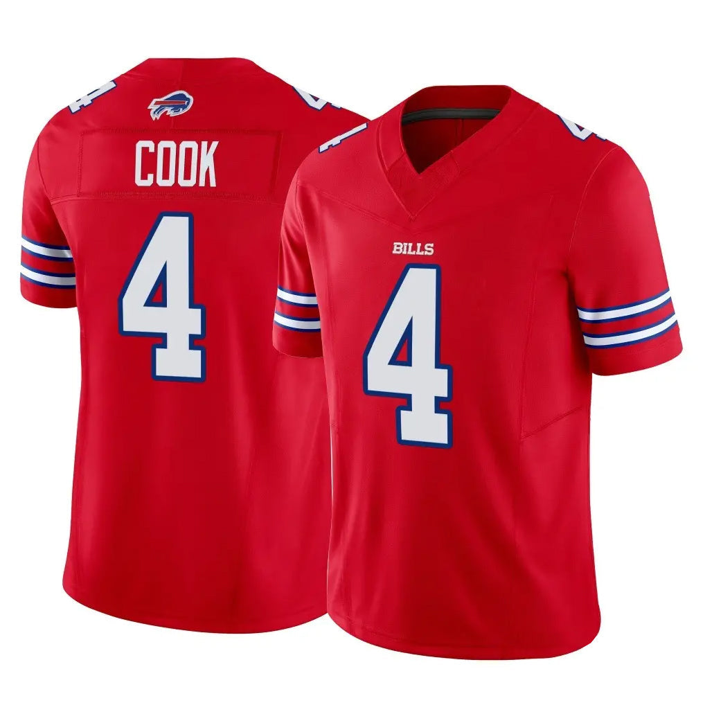 Johmsee B.Bills #4 James Cook III Player Red Vapor F.U.S.E. Jersey Limited Home Game Stitched Jerseys