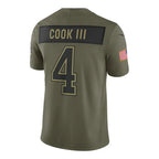 Johmsee B.Bills #4 James Cook III Player Salute to Service Vapor F.U.S.E. Limited Stitched Jerseys