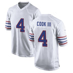 Johmsee B.Bills #4 James Cook III Player White Alternate Game Stitched Jerseys