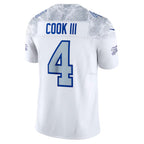 Johmsee B.Bills #4 James Cook III Player White Rivalries Collection Vapor Limited Stitched Jerseys