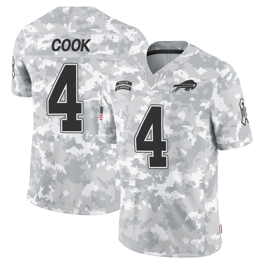 Johmsee B.Bills #4 James Cook Player Arctic Camo Salute to Service Limited Stitched Jerseys