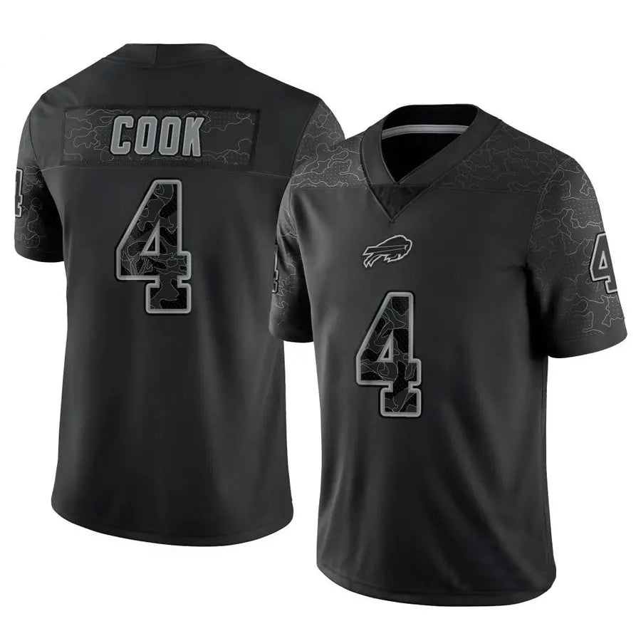Johmsee B.Bills #4 James Cook Player Black RFLCTV Limited Stitched Jerseys