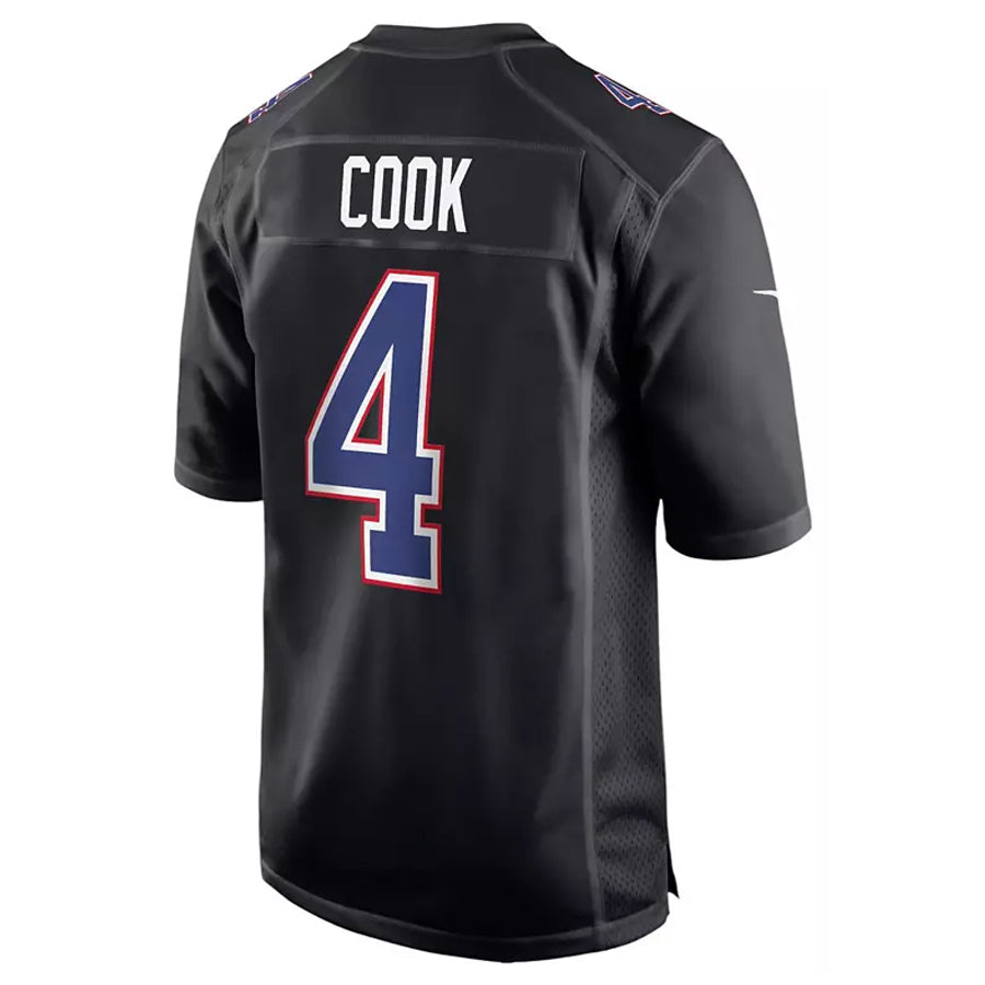 Johmsee B.Bills #4 James Cook Player Carbon Black Fashion Stitched Jerseys