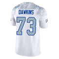 Johmsee B.Bills #73 Dion Dawkins Benford Player White Rivalries Collection Limited Home Game Stitched Jerseys