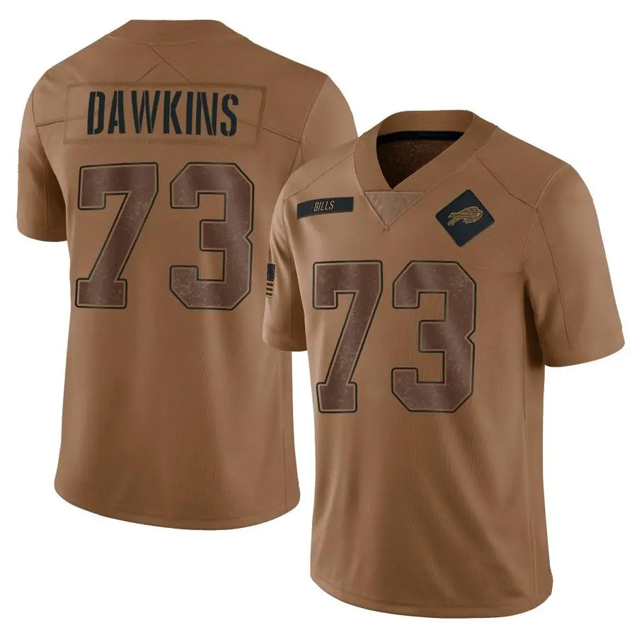 Johmsee B.Bills #73 Dion Dawkins Player Brown Salute To Service Limited  Stitched Jerseys