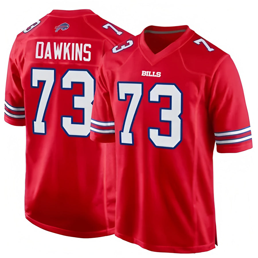 Johmsee B.Bills #73 Dion Dawkins Player Red Home Game Stitched Jerseys