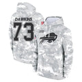 Johmsee B.Bills #73 Dion Dawkins Player Salute to Service Hoodies  Stitched Jerseys