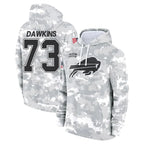 Johmsee B.Bills #73 Dion Dawkins Player Salute to Service Hoodies  Stitched Jerseys