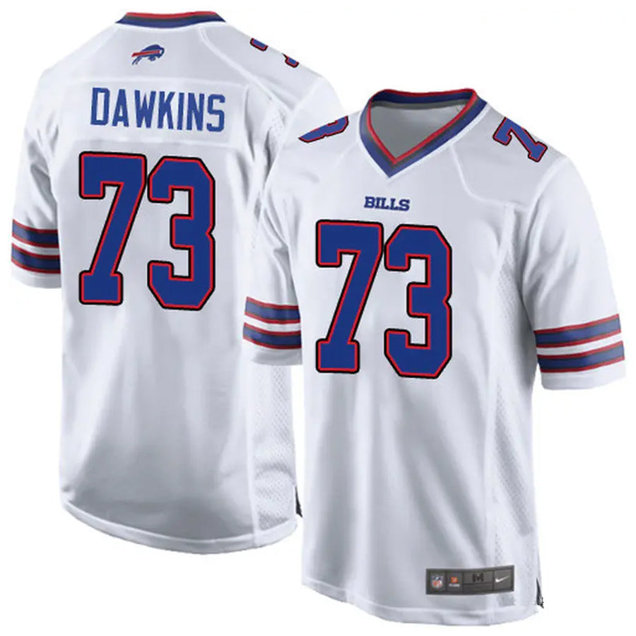 Johmsee B.Bills #73 Dion Dawkins Player White Home Game  Stitched Jerseys
