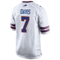 Johmsee B.Bills #7 Ray Davis Player White Home Game Stitched Jerseys