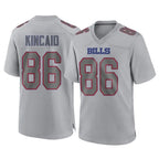 Johmsee B.Bills #86 Dalton Kincaid Player Gray Fashion Home Game Stitched Jerseys