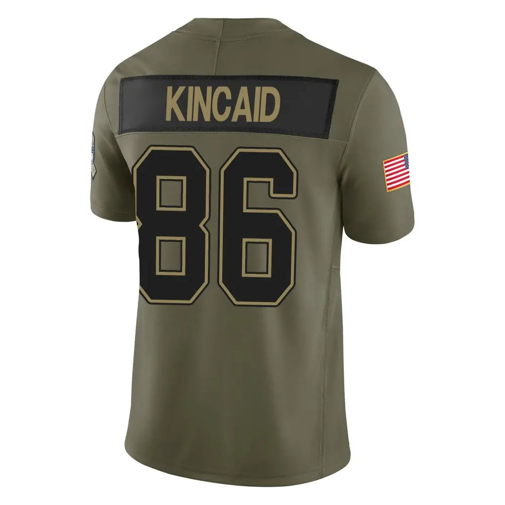 Johmsee B.Bills #86 Dalton Kincaid Player Olive Salute to Service Limited Home Game Stitched Jerseys