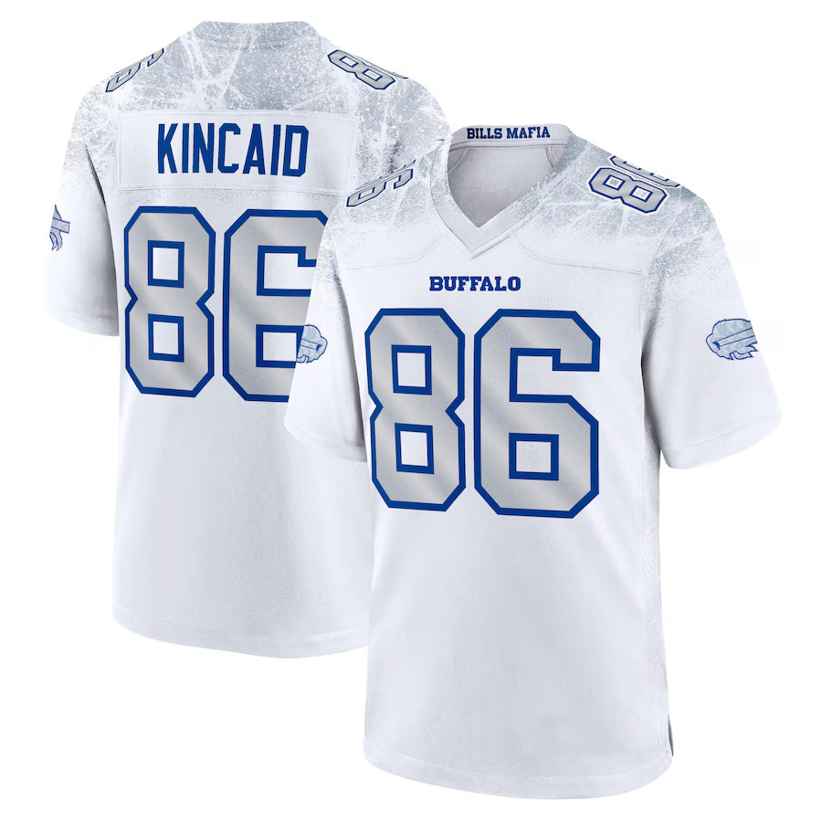 Johmsee B.Bills #86 Dalton Kincaid Player White Rivalries Collection Game Stitched Jerseys