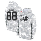 Johmsee B.Bills #88 Dawson Knox Player Arctic Camo Salute to Service Hoodies Stitched Jerseys