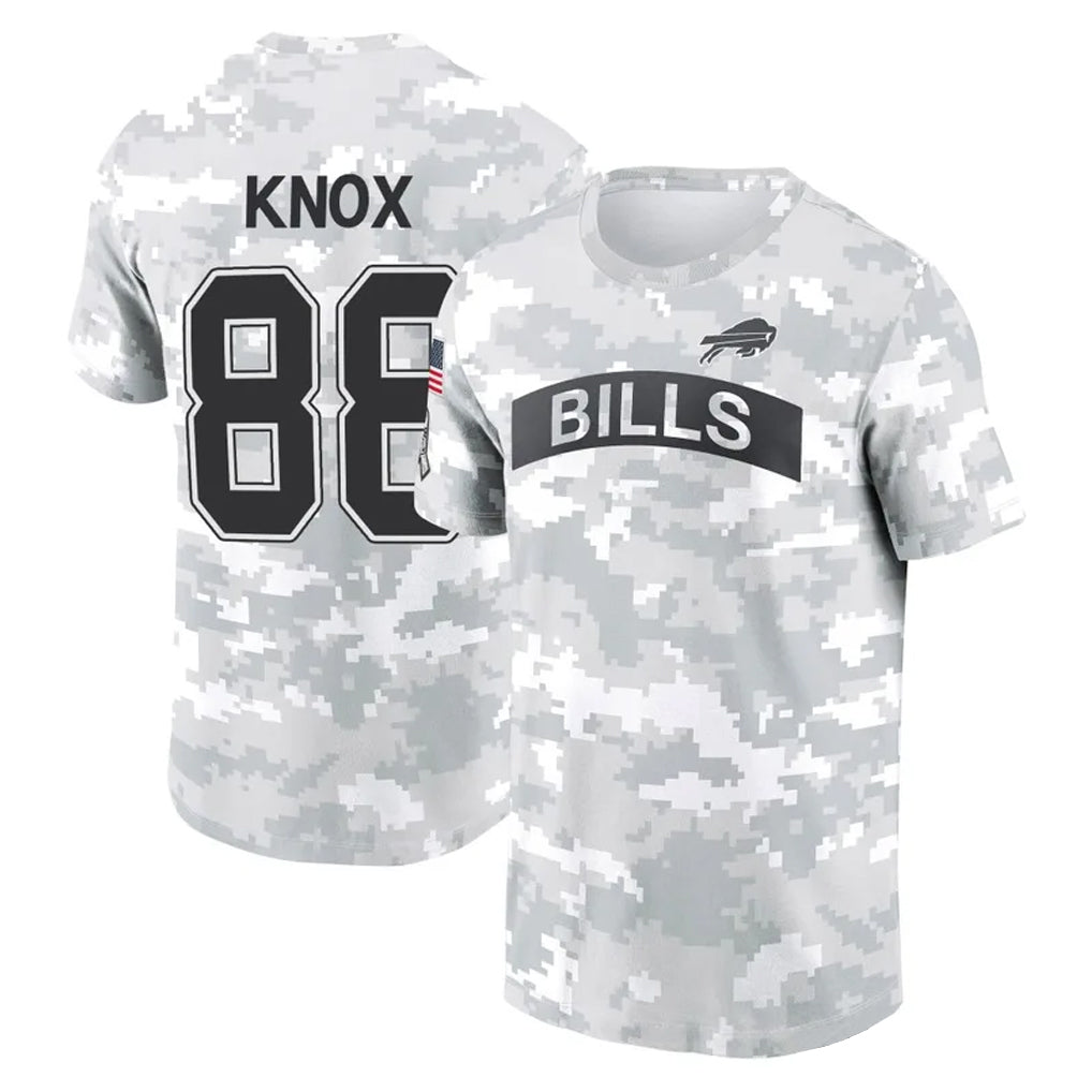 Johmsee B.Bills #88 Dawson Knox Player Arctic Camo Salute to Service T-Shirt Hoodies Stitched Jerseys