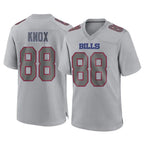 Johmsee B.Bills #88 Dawson Knox Player Gray Fashion Home Game Stitched Jerseys