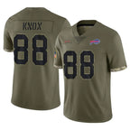 Johmsee B.Bills #88 Dawson Knox Player Olive Salute To Service Game Stitched Jerseys