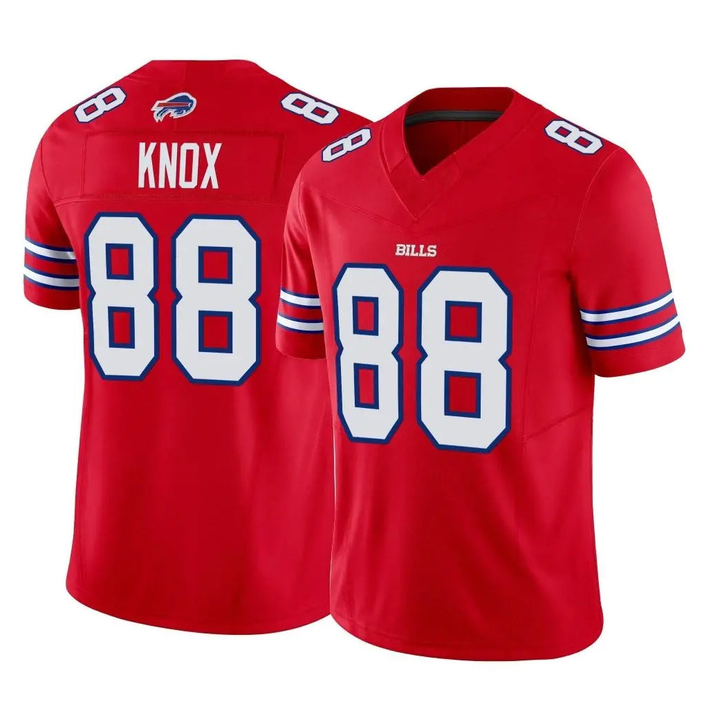 Johmsee B.Bills #88 Dawson Knox Player Red Vapor F.U.S.E. Limited Home Game Stitched Jerseys