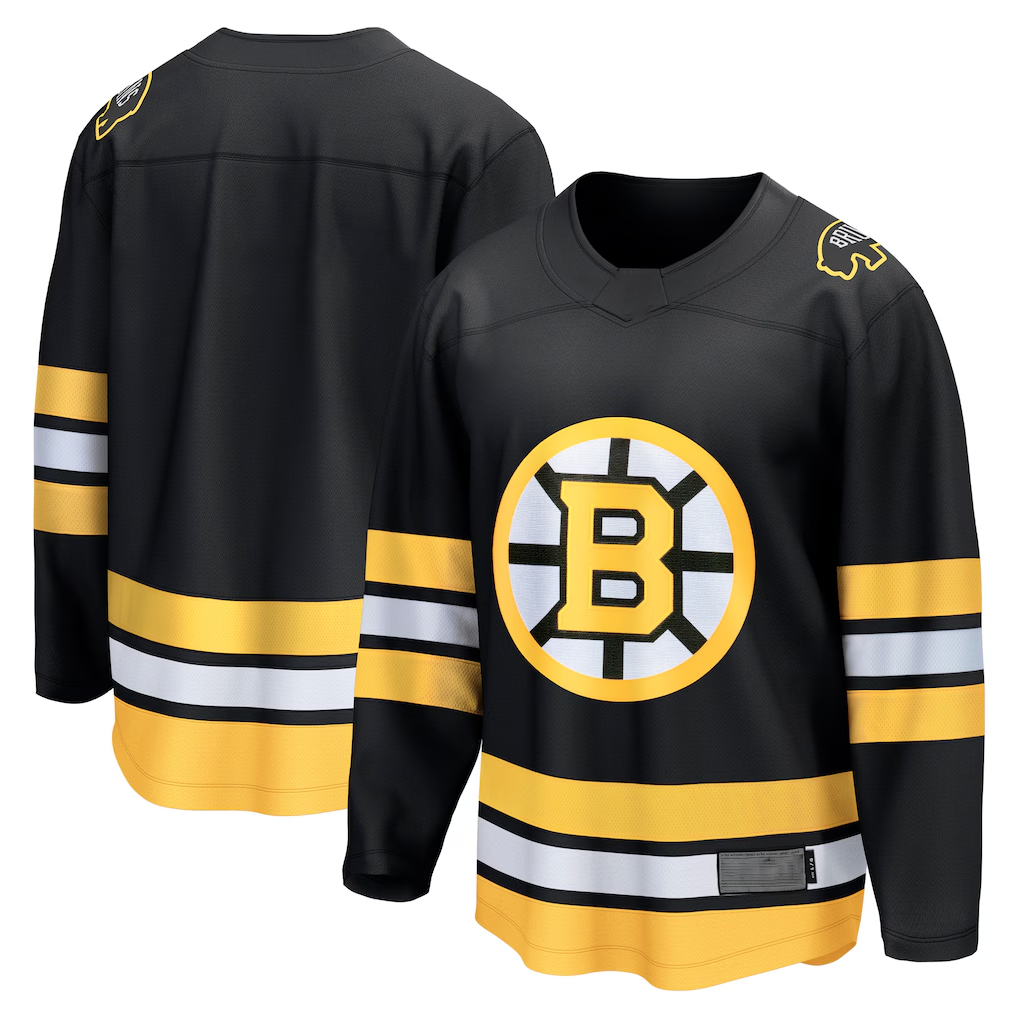 Johmsee B.Bruins Black Anniversary Home Breakaway Stitched Jerseys