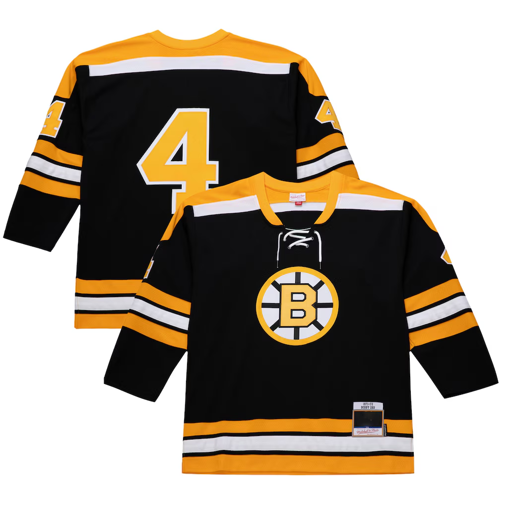 Johmsee B.Bruins #4 Bobby Orr Black 1971-72 Power Play Stitched Jerseys
