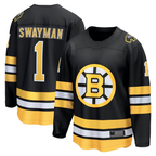 Johmsee B.Bruins #1 Jeremy Swayman Black Home Breakaway Player Stitched Jerseys