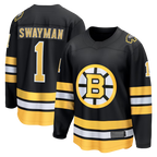 Johmsee B.Bruins #1 Jeremy Swayman Black Home Breakaway Stitched Jerseys