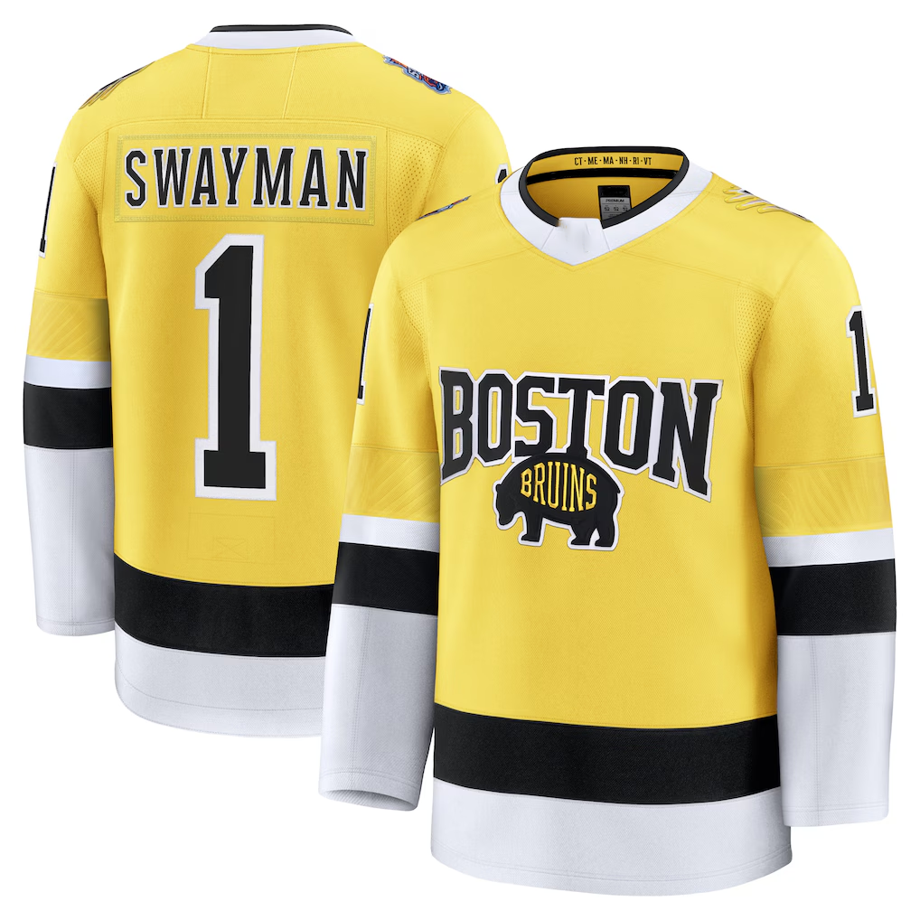 Johmsee B.Bruins #1 Jeremy Swayman Gold 2026 Stadium Series Premium Stitched Jerseys