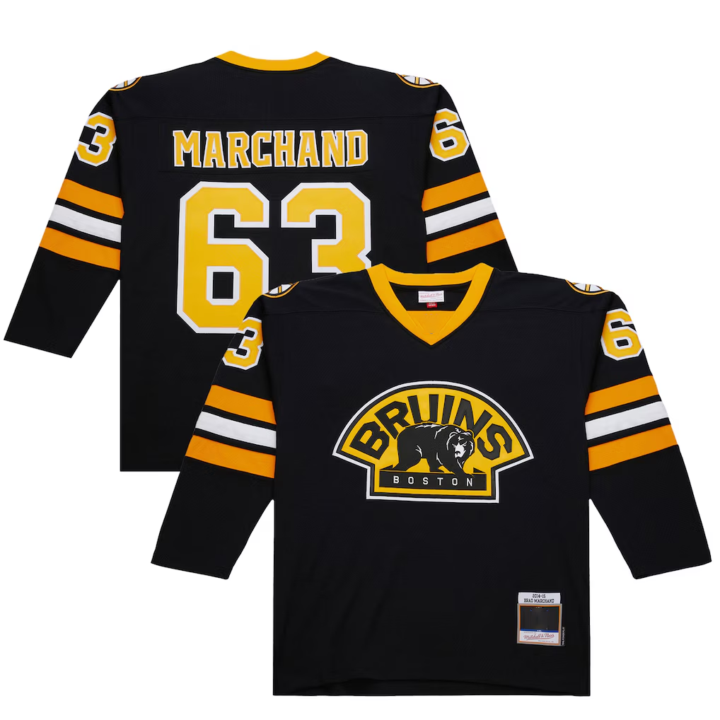 Johmsee B.Bruins #63 Brad Marchand Black 2014-15 Power Play Stitched Jerseys