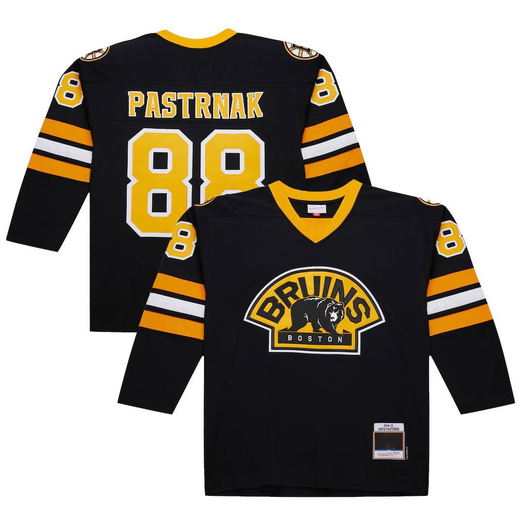 Johmsee B.Bruins #88 David Pastrnak Black 2014-15 Power Play Stitched Jerseys