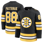 Johmsee B.Bruins #88 David Pastrnak Black Home Premium Player Stitched Jerseys