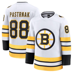 Johmsee B.Bruins #88 David Pastrnak White Away Premium Player Stitched Jerseys