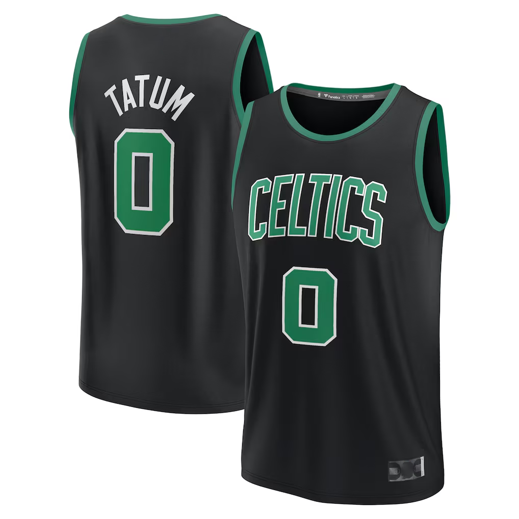 Johmsee B.Celtics #0 Jayson Tatum  Black Fast Break Replica Player Jerseys - Statement Edition