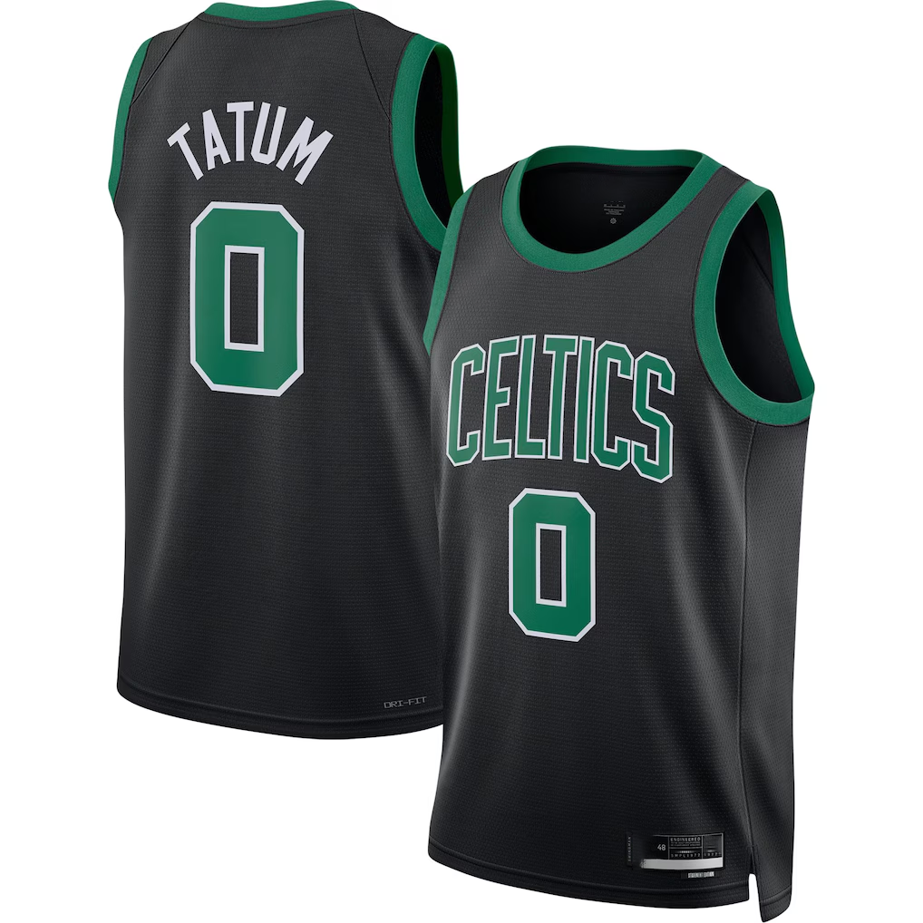 Johmsee B.Celtics #0 Jayson Tatum  Black Swingman Jerseys - Statement Edition